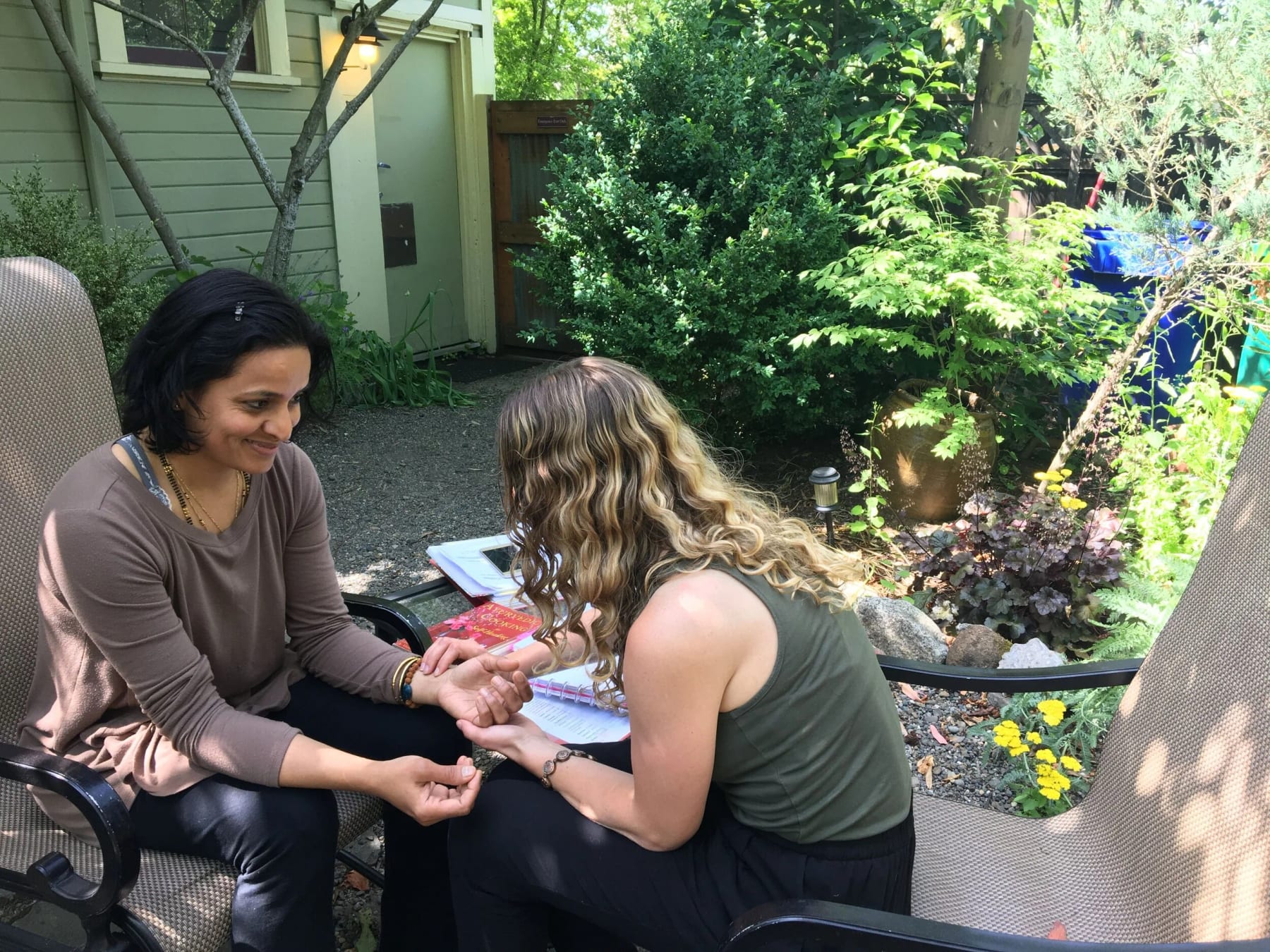 Ayurvedic pulse reading at the wrist